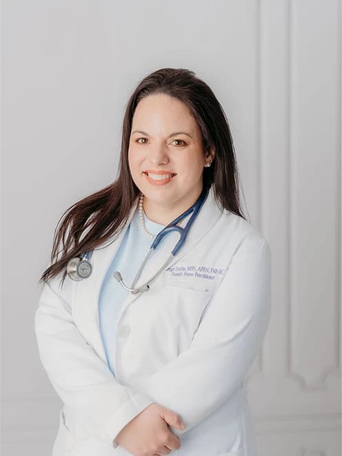 Leigh Dobbs, APRN MSN FNP-BC, Board-Certified Family Nurse Practitioner specializing in chronic disease management at Polaris Family Medicine in Franklin MA